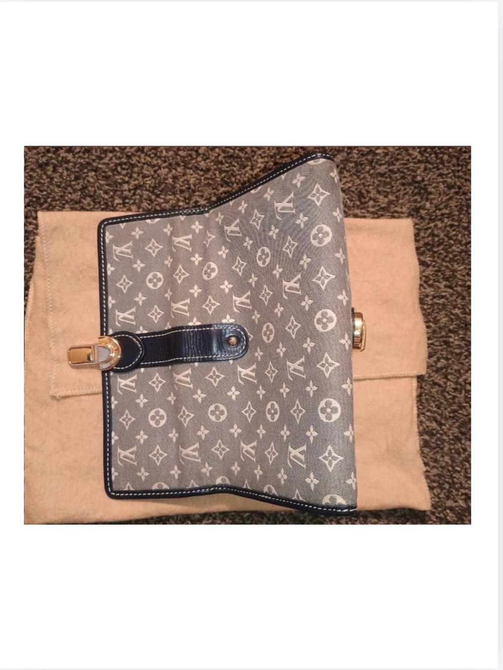 LOUIS VUITTON Mini Lin Monogram Clasp Wallet & Dust Bag, Authentic. EUC - Picture 9 of 17